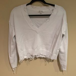 Crop V neck sweater